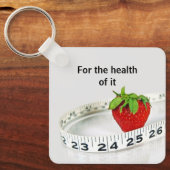 Strawberry and Tape Measure With Quote Sleutelhanger (Voorkant)