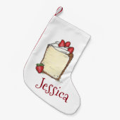 Strawberry Angel Food Angelfood Cake Slice Kleine Kerstsok (Voorkant (Hangend))