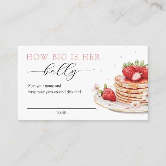 Strawberry Baby Brunch Hoe groot is haar buikspel Informatiekaartje (Voorkant)