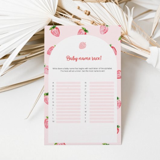 Strawberry Baby Naam Race Baby shower spel