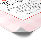 Strawberry baby shower bericht van de bump poster (Hoek)