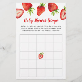 Strawberry Baby shower Bingo Game