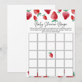 Strawberry baby shower bingo spelkaart kaart (Voorkant / Achterkant)