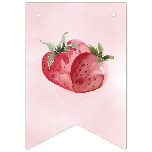 Strawberry Baby shower Bunting Banner (Eerste vlag)