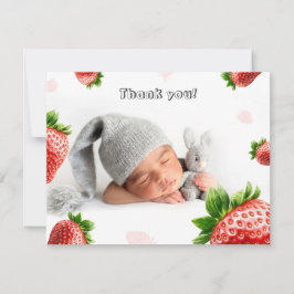 Strawberry Baby Shower - Dankkaart RSVP Kaartje