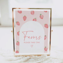 Strawberry Baby shower Favors Sign