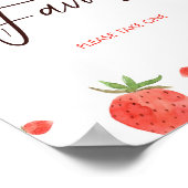 Strawberry Baby shower Favors Sign Poster (Hoek)
