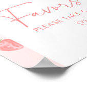 Strawberry Baby shower Favors Sign Poster (Hoek)