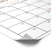 Strawberry Baby shower Guess Due Date Calendar Poster (Hoek)