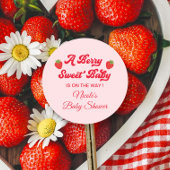 Strawberry Baby shower gunst Ronde Sticker
