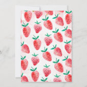 Strawberry Baby Shower Invitation  Kaart (Achterkant)