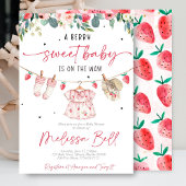 Strawberry Baby Shower Invitation  Kaart