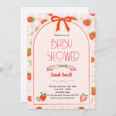 Strawberry baby shower invitation kaart (Voorkant / Achterkant)