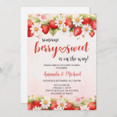 Strawberry Baby Shower Kaart (Voorkant / Achterkant)