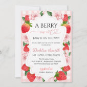 Strawberry baby shower kaart (Voorkant)