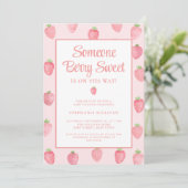 Strawberry Baby Shower Kaart (Staand voorkant)