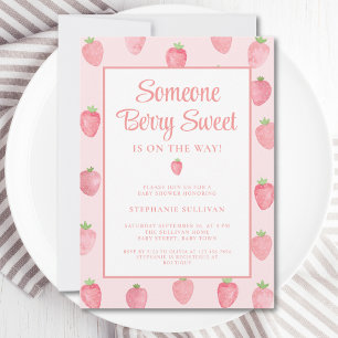 Strawberry Baby Shower Kaart