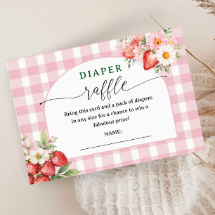Strawberry Baby shower Luier Raffle Enclosure Informatiekaartje
