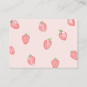 Strawberry Baby shower Luier Raffle Ticket Informatiekaartje (Achterkant)