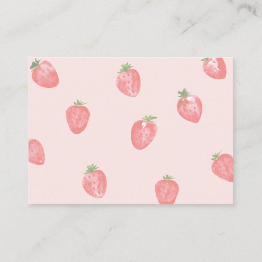 Strawberry Baby shower Luier Raffle Ticket Informatiekaartje (Achterkant)