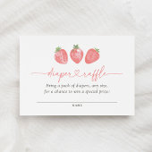 Strawberry Baby shower Luier Raffle Ticket Informatiekaartje