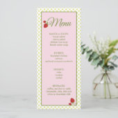 Strawberry Baby shower Menu Kaart (Staand voorkant)