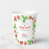 Strawberry Baby Shower Papieren Bekers (Achterkant)