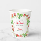 Strawberry Baby Shower Papieren Bekers (Voorkant)