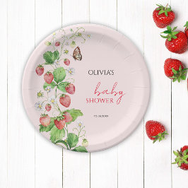 Strawberry Baby Shower Papieren Bordje