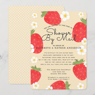 Strawberry Baby shower per post Kaart