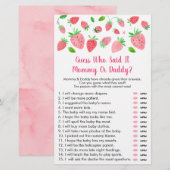 Strawberry Baby shower raad wie zei dat het gam (Voorkant / Achterkant)