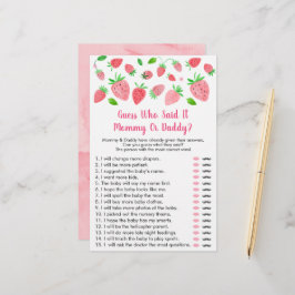 Strawberry Baby shower raad wie zei dat het gam