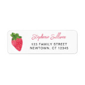 Strawberry Baby shower retouradres Etiket (Voorkant)