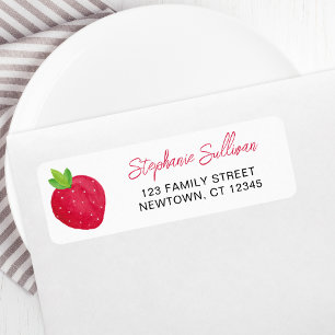 Strawberry Baby shower retouradres Etiket