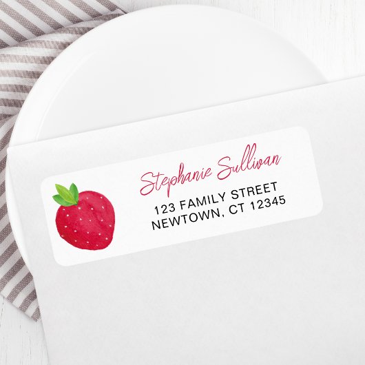 Strawberry Baby shower retouradres Etiket