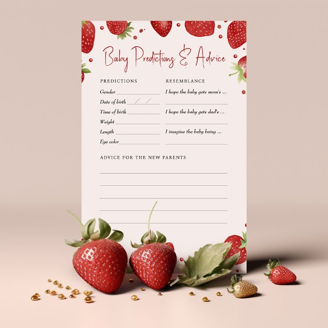 Strawberry Baby shower spel voorspellingen advies (Creator heeft geüpload)