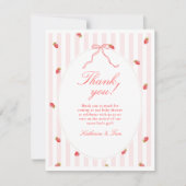 Strawberry Baby Shower Thank You Card Bedankkaart (Voorkant)