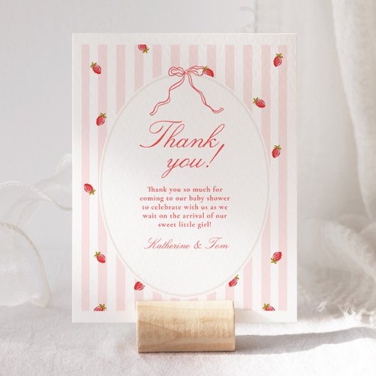 Strawberry Baby Shower Thank You Card Bedankkaart