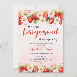 Strawberry Baby Shower Uitnodiging