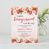 Strawberry Baby Shower Uitnodiging (Staand voorkant)