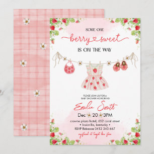 Strawberry Baby shower Uitnodiging
