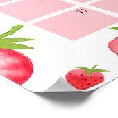 Strawberry Baby shower vervaldatum kalenderteken Poster (Hoek)