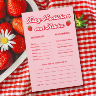 Strawberry Baby shower voorspellingen spel