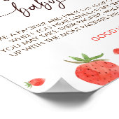 Strawberry Baby shower zeg niet Baby spel teken Poster (Hoek)