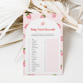 Strawberry Baby Word Scramble Baby shower spel