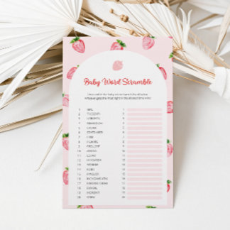 Strawberry Baby Word Scramble Baby shower spel