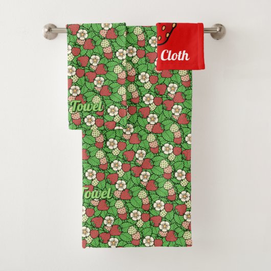 Strawberry Background Pattern Bath Towel Set Bad Handdoek (Insitu)