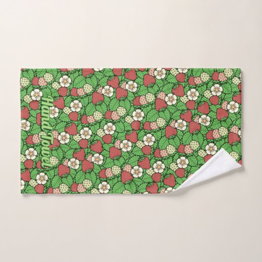 Strawberry Background Pattern Bath Towel Set Bad Handdoek (Handdoek)