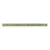 Strawberry Background Pattern Satin Ribbon Satijnen Lint (Voorkant)