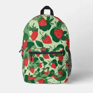 Strawberry Backpack – Cute Fruit-Themed Design Bedrukte Rugzak